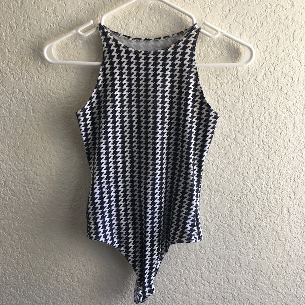 SOLD. AA houndstooth bodysuit